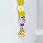Yellow Pink Daisy Flower Tumbler Straw Charm