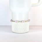 Purple Dust Bracelet: Lavender and Peach Beaded Bracelets with Silver Accents