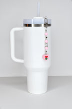 Spring Tulip Pastel Straw Charms with Crystal and Silver Accents