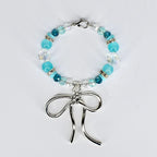 Turquoise Tumbler Handle Bracelet: Green Blue Beaded Accessory with Silver Accents