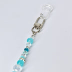 Turquoise Tumbler Straw Charm: Green Blue Beaded Accessory with Silver Accents
