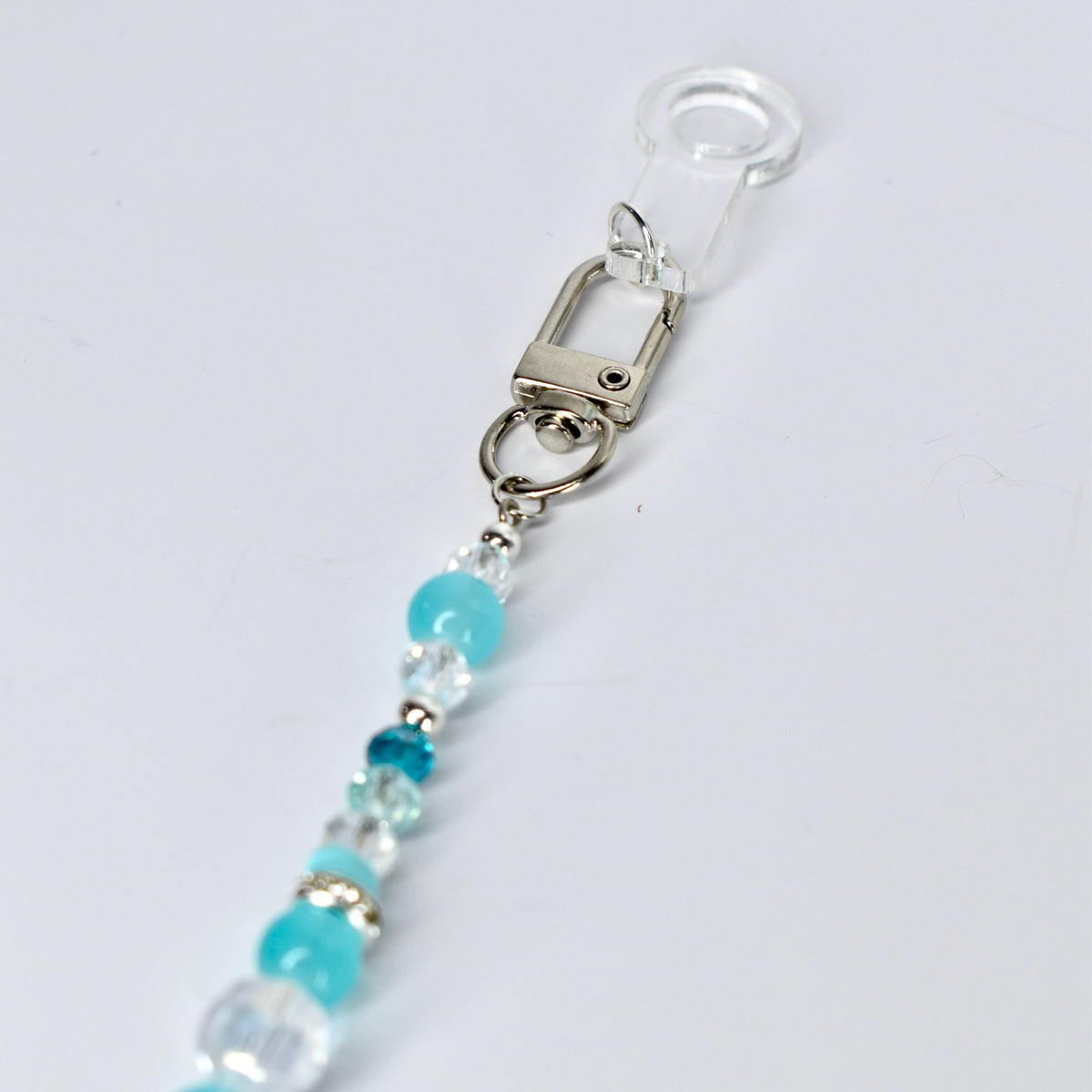 Turquoise Tumbler Straw Charm: Green Blue Beaded Accessory with Silver Accents
