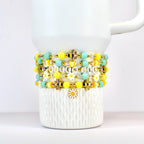 Yellow and Mint Bee Charm Bracelet Collection with Daisy Charm