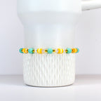 Yellow and Mint Bee Charm Bracelet Collection with Daisy Charm