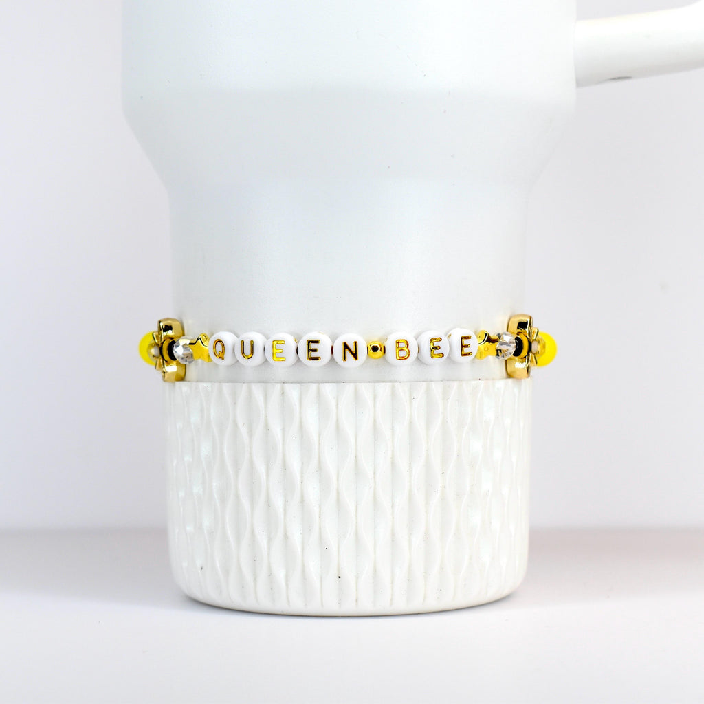 Yellow and Mint Bee Charm Bracelet Collection with Daisy Charm