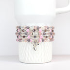 Plum and Pink Bracelet Collection with Crystal and Silver Accents