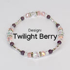 Plum and Pink Bracelet Collection with Crystal and Silver Accents