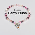 Plum and Pink Bracelet Collection with Crystal and Silver Accents