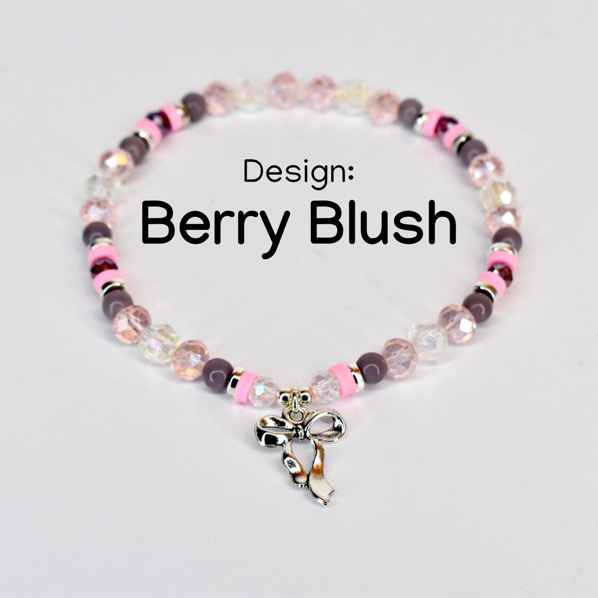 Plum and Pink Bracelet Collection with Crystal and Silver Accents