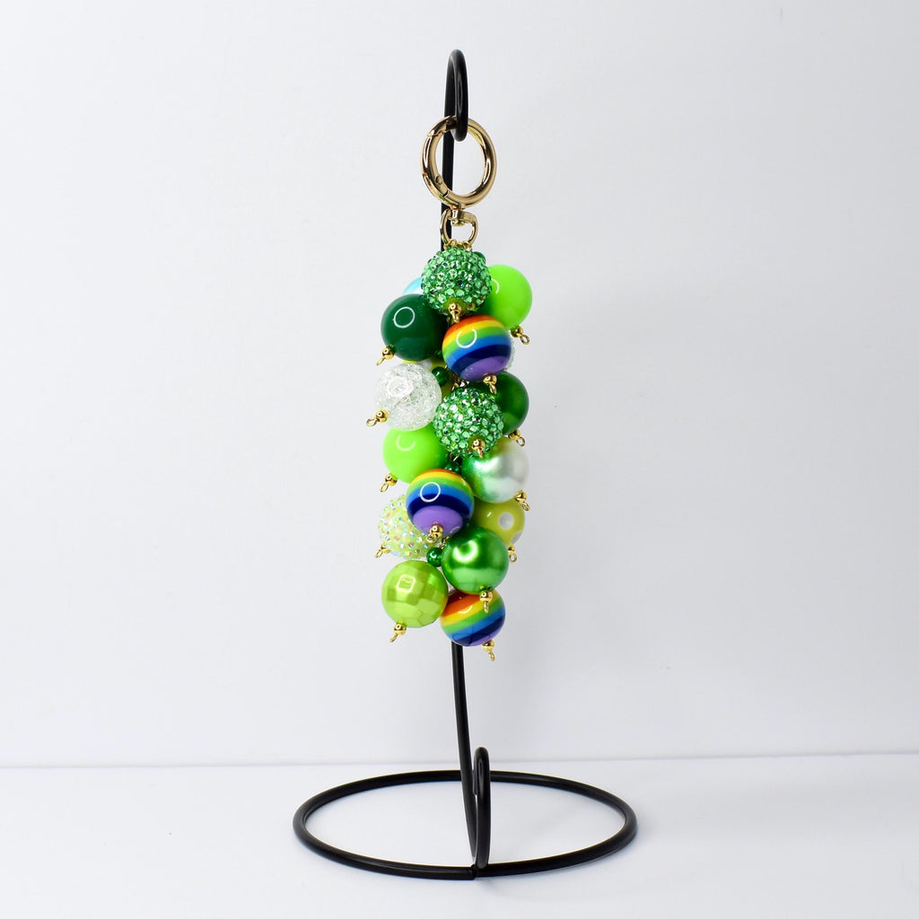 Saint Patrick's Day Beaded Bag Charm: Green Beaded Purse Accessory