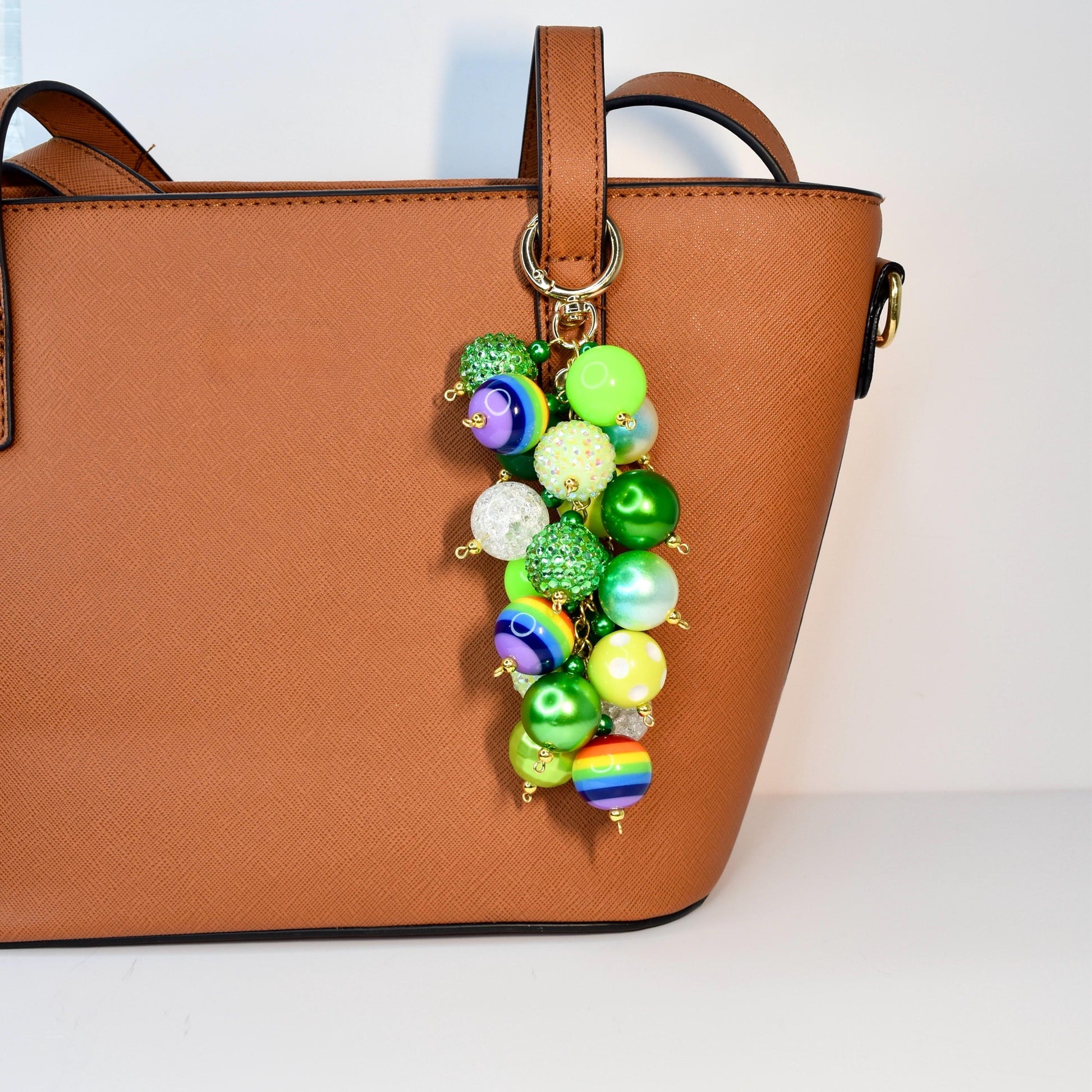 Saint Patrick's Day Beaded Bag Charm: Green Beaded Purse Accessory