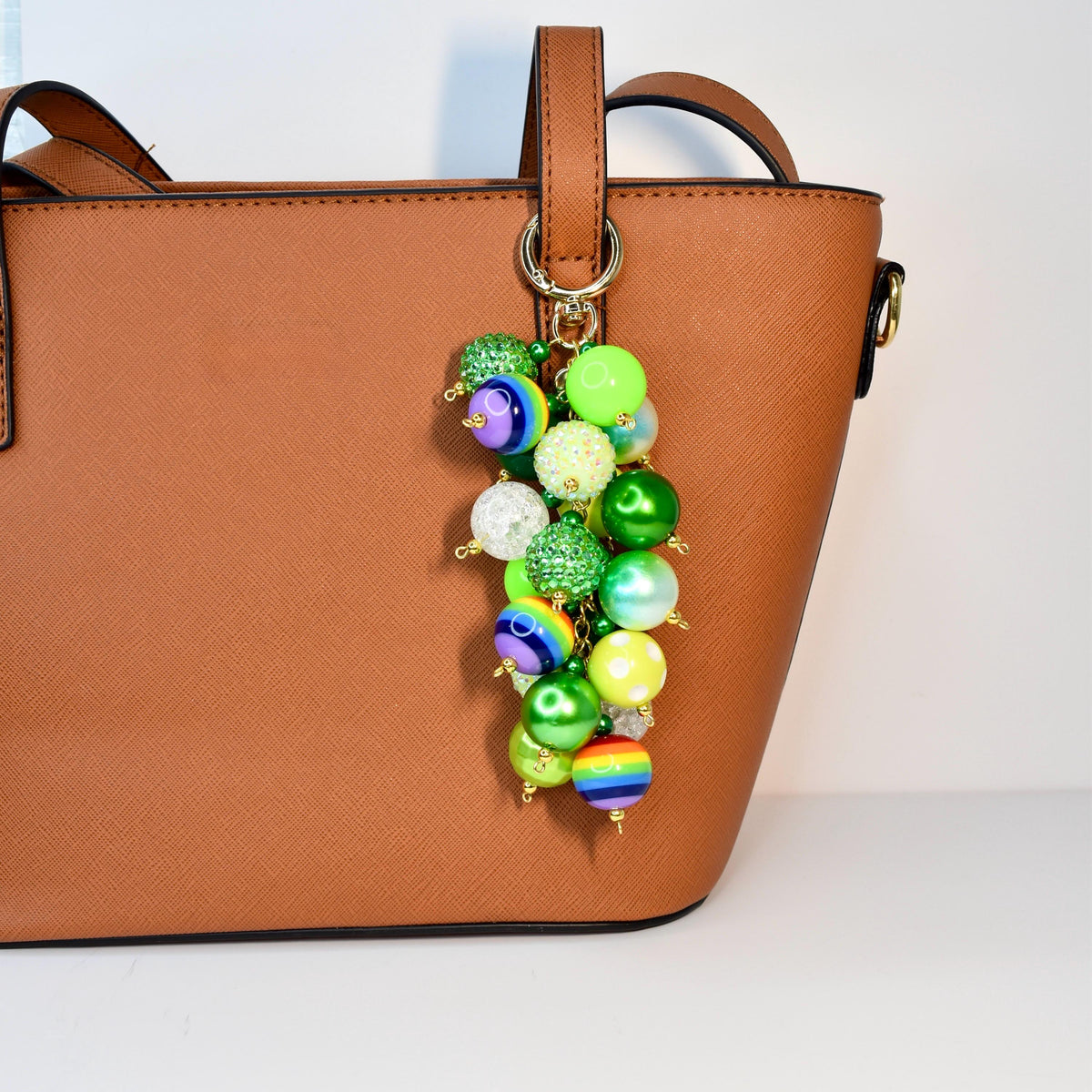 Saint Patrick's Day Beaded Bag Charm: Green Beaded Purse Accessory