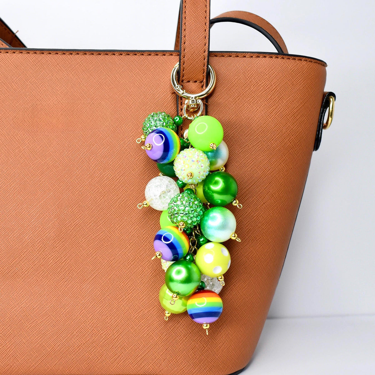Saint Patrick's Day Beaded Bag Charm: Green Beaded Purse Accessory