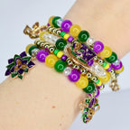 Mardi Gras Bracelet Collection | Purple, Green & Gold Beaded Jewelry