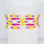 Yellow Pink Daisy Flower Bracelets