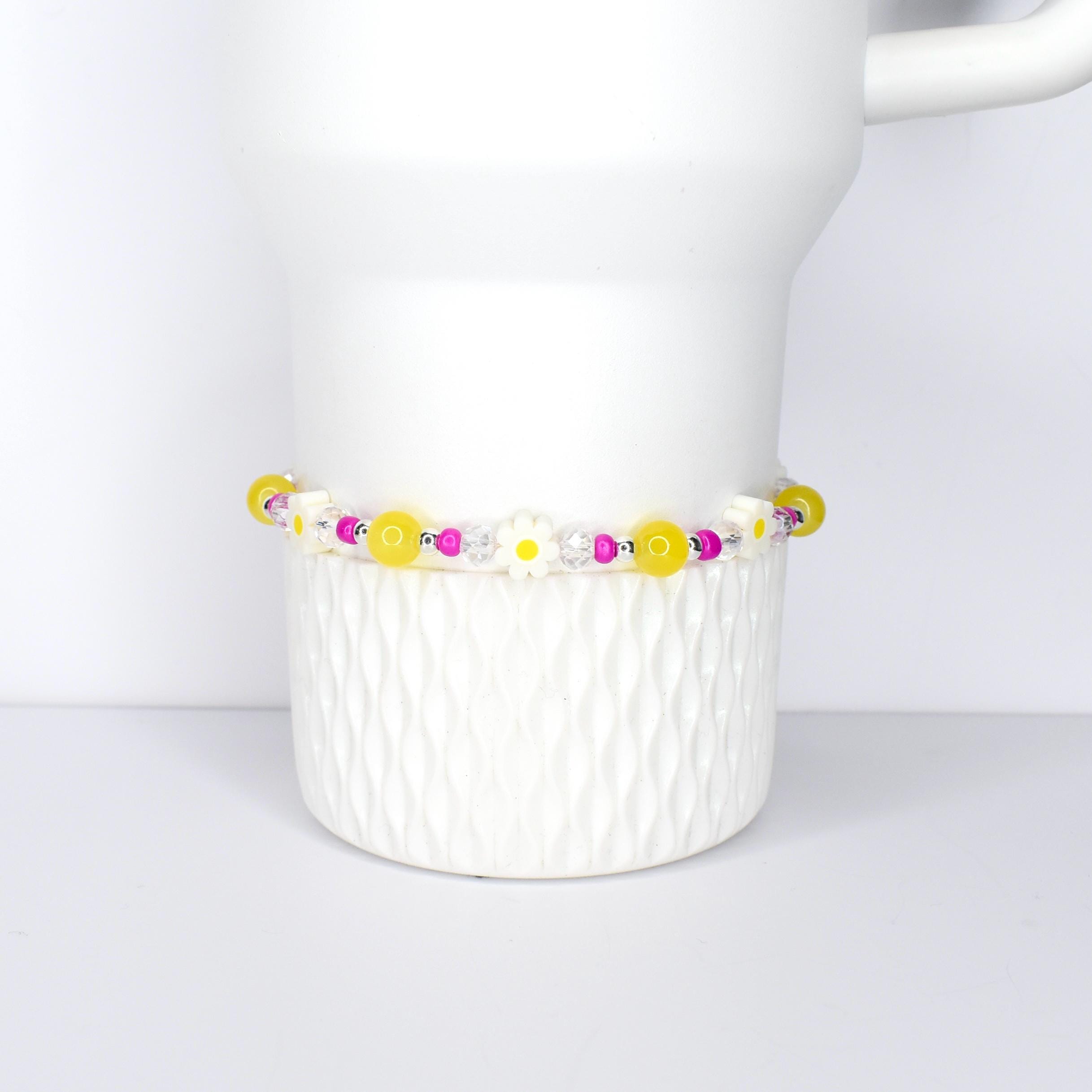 Yellow Pink Daisy Flower Bracelets