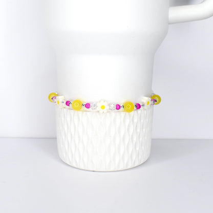 Yellow Pink Daisy Flower Bracelet Collection
