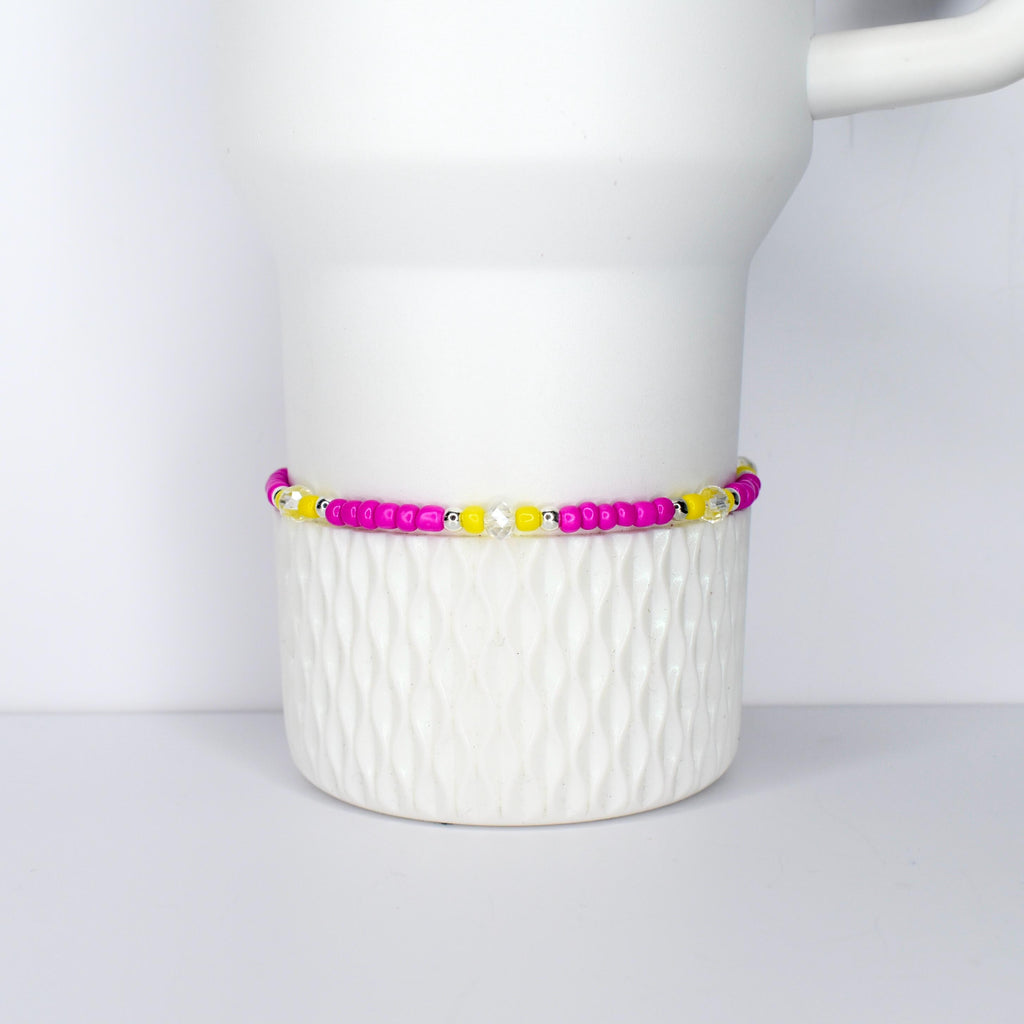 Yellow Pink Daisy Flower Bracelets