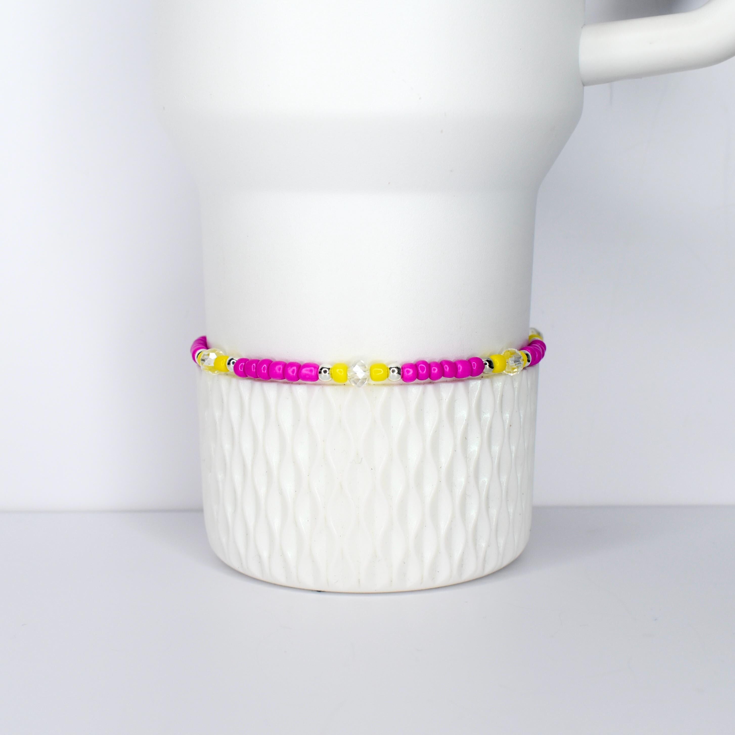 Yellow Pink Daisy Flower Bracelets