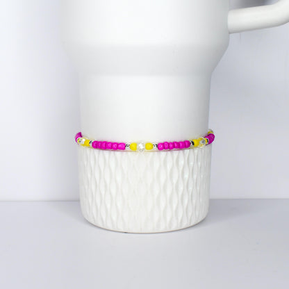 Yellow Pink Daisy Flower Bracelet Collection