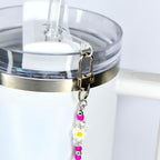Yellow Pink Daisy Flower Tumbler Straw Charm