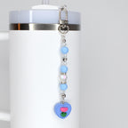Spring Tulip Pastel Straw Charms with Crystal and Silver Accents