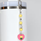 Spring Tulip Pastel Straw Charms with Crystal and Silver Accents