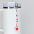 Spring Tulip Pastel Straw Charms with Crystal and Silver Accents