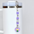 Spring Tulip Pastel Straw Charms with Crystal and Silver Accents