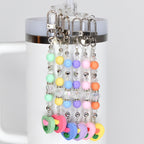 Spring Tulip Pastel Straw Charms with Crystal and Silver Accents