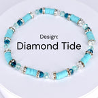 Turquoise Bracelet Collection: Green Blue Beaded Bracelets with Silver Accents