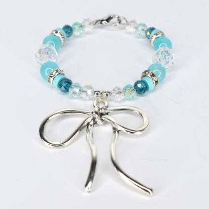 Turquoise Tumbler Handle Bracelet: Green Blue Beaded Accessory with Silver Accents
