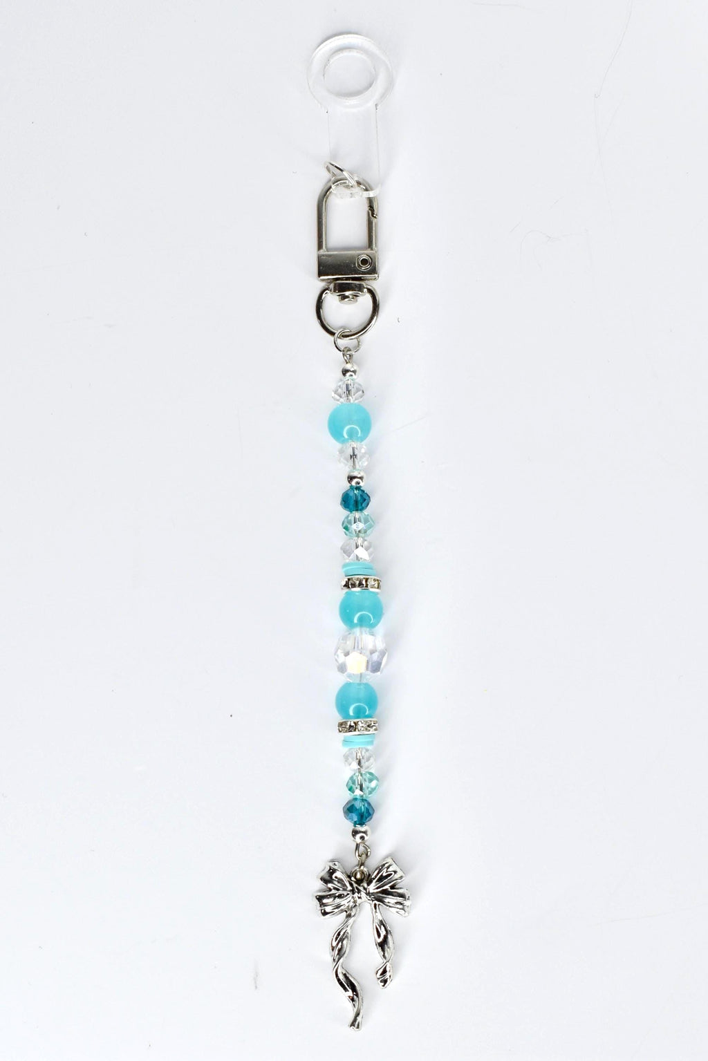 Turquoise Tumbler Straw Charm: Green Blue Beaded Accessory with Silver Accents