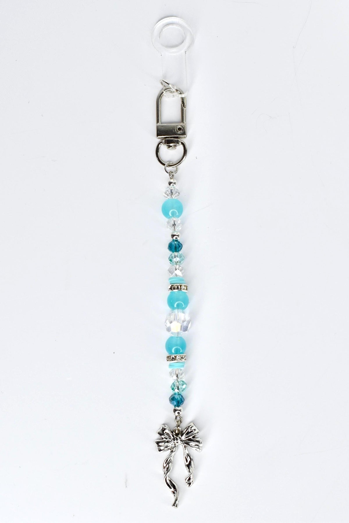 Turquoise Tumbler Straw Charm: Green Blue Beaded Accessory with Silver Accents
