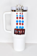 Patriotic Beaded Tumbler Charm | America 1776 Bag Accessory