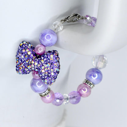 Purple Bow Tumbler Handle Charm
