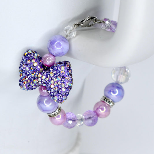 Purple Bow Tumbler Handle Charm