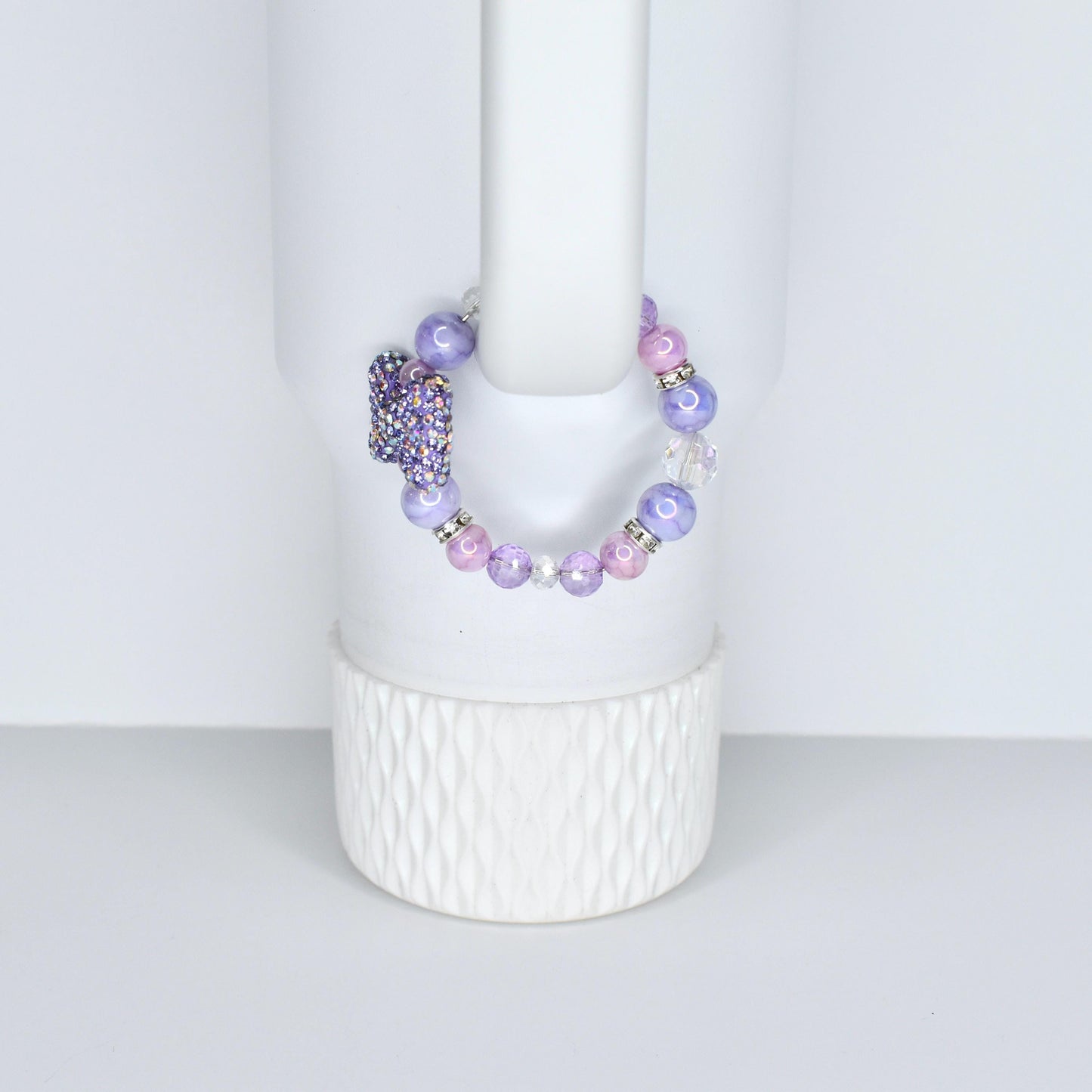 Purple Bow Tumbler Handle Charm
