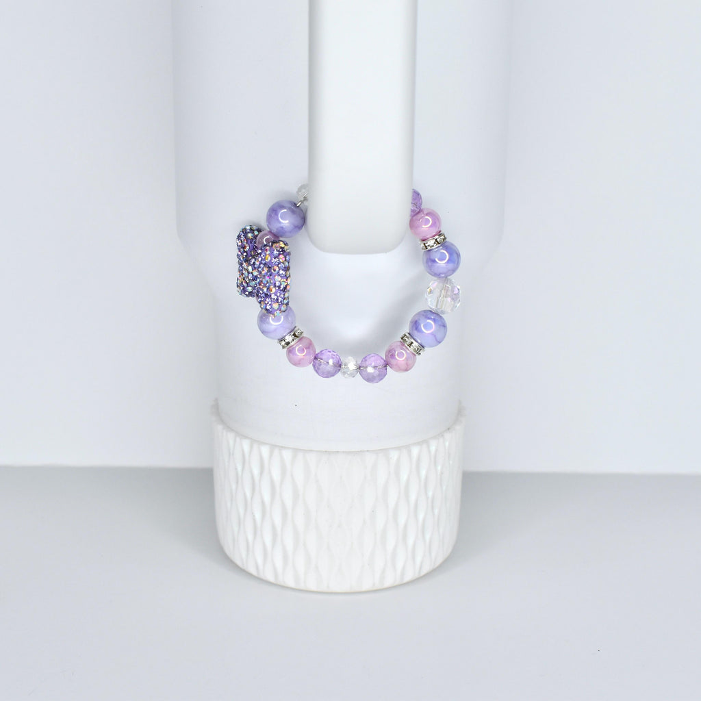 Purple Bow Tumbler Handle Charm
