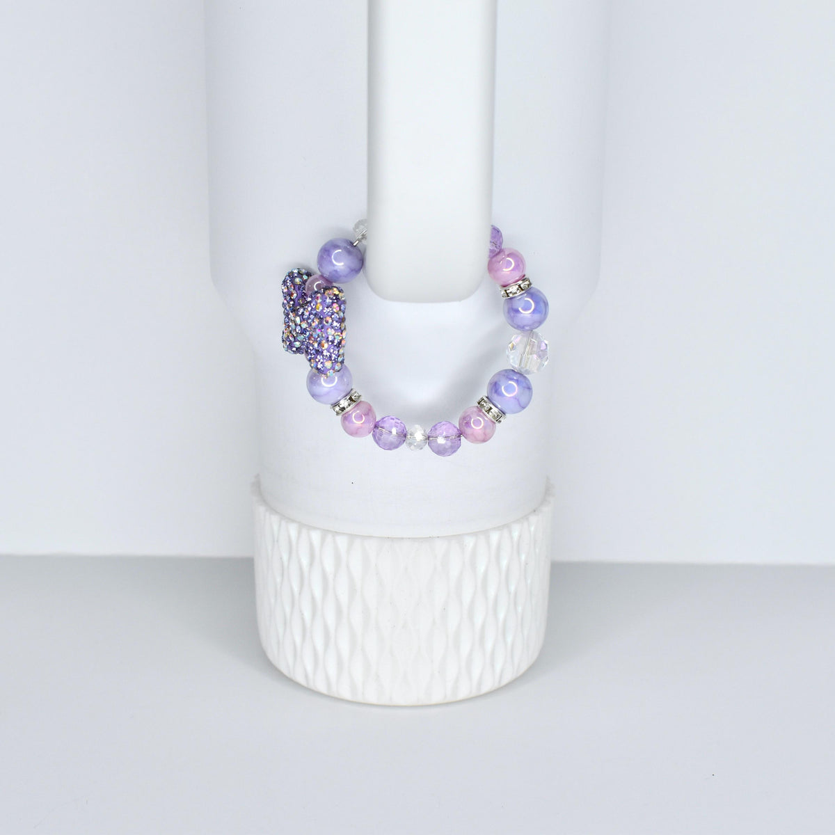 Purple Bow Tumbler Handle Charm