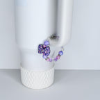 Purple Bow Tumbler Handle Charm