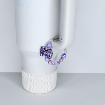 Purple Bow Tumbler Handle Charm