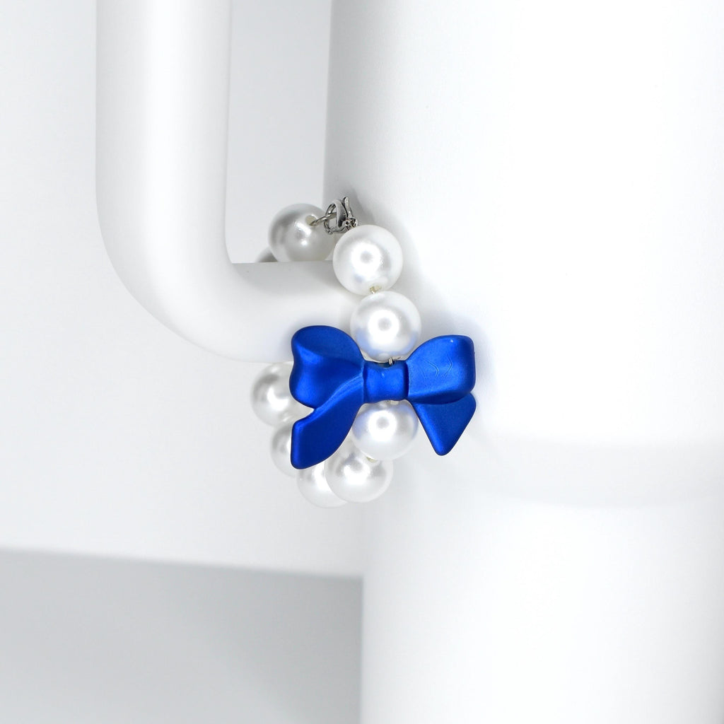 Blue Bow Pearl Tumbler Handle Bracelet