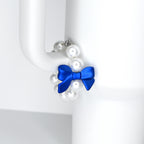 Blue Bow Pearl Tumbler Handle Bracelet