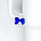 Blue Bow Pearl Tumbler Handle Bracelet