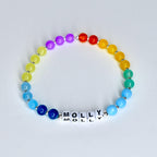 Custom Name Bracelet with Colorful Glass Beads