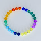 Custom Name Bracelet with Colorful Glass Beads