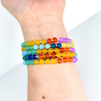 Custom Name Bracelet with Colorful Glass Beads
