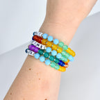 Custom Name Bracelet with Colorful Glass Beads