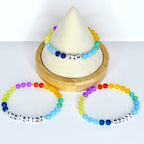 Custom Name Bracelet with Colorful Glass Beads